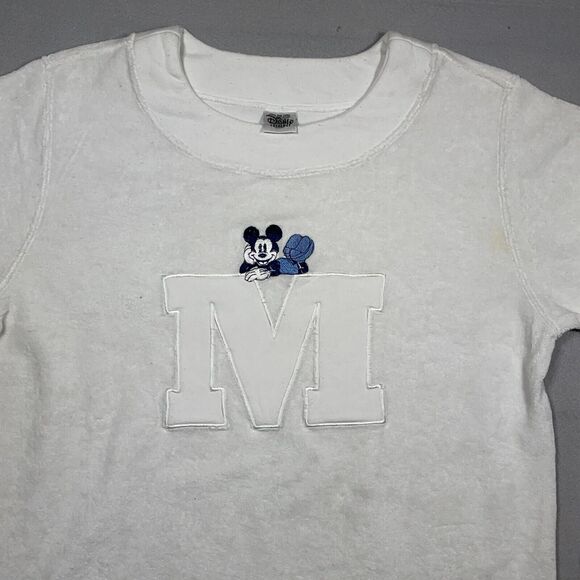 Vintage Disney Sweatshirt Women Large Fleece White BIG‎ M Mickey - Picture 2 of 13